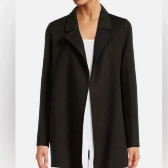 Theory Sileena New Divide Black Wool/Cashmere Blend Coat Size Small - Picture 11 of 12